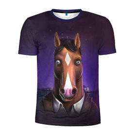 Мужская футболка 3D спортивная с принтом BoJack в Петрозаводске, 100% полиэстер с улучшенными характеристиками | приталенный силуэт, круглая горловина, широкие плечи, сужается к линии бедра | bojack horseman | конь боджек | лошадь боджек