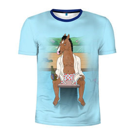 Мужская футболка 3D спортивная с принтом BoJack в Петрозаводске, 100% полиэстер с улучшенными характеристиками | приталенный силуэт, круглая горловина, широкие плечи, сужается к линии бедра | Тематика изображения на принте: bojack horseman | конь боджек | лошадь боджек