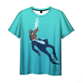 Мужская футболка 3D с принтом BoJack в Петрозаводске, 100% полиэфир | прямой крой, круглый вырез горловины, длина до линии бедер | Тематика изображения на принте: bojack horseman | конь боджек | лошадь боджек