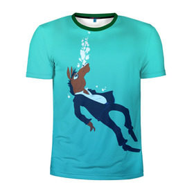Мужская футболка 3D спортивная с принтом BoJack в Петрозаводске, 100% полиэстер с улучшенными характеристиками | приталенный силуэт, круглая горловина, широкие плечи, сужается к линии бедра | Тематика изображения на принте: bojack horseman | конь боджек | лошадь боджек