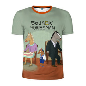 Мужская футболка 3D спортивная с принтом BoJack в Петрозаводске, 100% полиэстер с улучшенными характеристиками | приталенный силуэт, круглая горловина, широкие плечи, сужается к линии бедра | bojack horseman | конь боджек | лошадь боджек