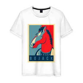 Мужская футболка хлопок с принтом BoJack Horseman в Петрозаводске, 100% хлопок | прямой крой, круглый вырез горловины, длина до линии бедер, слегка спущенное плечо. | 