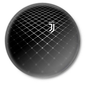 Значок с принтом Juventus 2018 Line в Петрозаводске,  металл | круглая форма, металлическая застежка в виде булавки | fc | juventus | спорт | спортивные | фк | футбол | футбольный клуб | ювентус