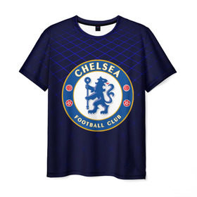 Мужская футболка 3D с принтом Chelsea 2018 Uniform в Петрозаводске, 100% полиэфир | прямой крой, круглый вырез горловины, длина до линии бедер | Тематика изображения на принте: 