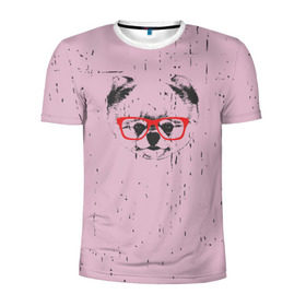 Мужская футболка 3D спортивная с принтом Немецкий шпиц в очках в Петрозаводске, 100% полиэстер с улучшенными характеристиками | приталенный силуэт, круглая горловина, широкие плечи, сужается к линии бедра | домашние животные | пес | собака