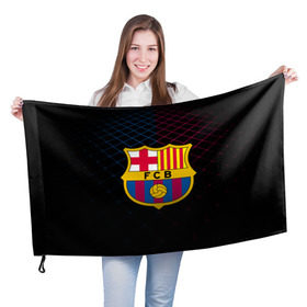 Флаг 3D с принтом FC Barca 2018 Line в Петрозаводске, 100% полиэстер | плотность ткани — 95 г/м2, размер — 67 х 109 см. Принт наносится с одной стороны | fc | fc barcelona | fcb | барселона | спорт | спортивные | фк | футбол | футбольный клуб