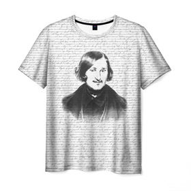 Мужская футболка 3D с принтом Гоголь в Петрозаводске, 100% полиэфир | прямой крой, круглый вырез горловины, длина до линии бедер | Тематика изображения на принте: бульба | вий | гоголь | мертвые души | миргород | нос | писатель | поэт | ревизор | тарас