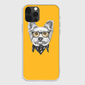 Чехол для iPhone 12 Pro Max с принтом Йоркширский терьер_в очках в Петрозаводске, Силикон |  | домашние животные | пес | собака | терьер