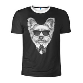 Мужская футболка 3D спортивная с принтом Йоркширский терьер_13 в Петрозаводске, 100% полиэстер с улучшенными характеристиками | приталенный силуэт, круглая горловина, широкие плечи, сужается к линии бедра | домашние животные | пес | собака | терьер