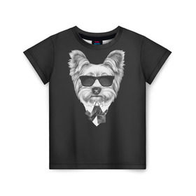 Детская футболка 3D с принтом Йоркширский терьер_13 в Петрозаводске, 100% гипоаллергенный полиэфир | прямой крой, круглый вырез горловины, длина до линии бедер, чуть спущенное плечо, ткань немного тянется | домашние животные | пес | собака | терьер