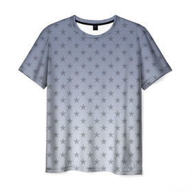 Мужская футболка 3D с принтом Звездный дождь в Петрозаводске, 100% полиэфир | прямой крой, круглый вырез горловины, длина до линии бедер | gradient | smoke  | star | stars | градиент | дым | звезда | звезды
