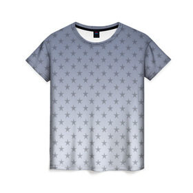 Женская футболка 3D с принтом Звездный дождь в Петрозаводске, 100% полиэфир ( синтетическое хлопкоподобное полотно) | прямой крой, круглый вырез горловины, длина до линии бедер | gradient | smoke  | star | stars | градиент | дым | звезда | звезды