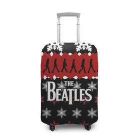 Чехол для чемодана 3D с принтом Праздничный The Beatles в Петрозаводске, 86% полиэфир, 14% спандекс | двустороннее нанесение принта, прорези для ручек и колес | beatles | the beatles | бител | битлз | битлс | битлы | группа | джон леннон | джордж харрисон | жуки | знак | красный | ливерпульская четвёрка | мерсибит | надпись | новогодний | новый год | пол маккартни | поп