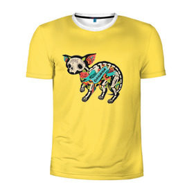 Мужская футболка 3D спортивная с принтом Внутри чихуахуа в Петрозаводске, 100% полиэстер с улучшенными характеристиками | приталенный силуэт, круглая горловина, широкие плечи, сужается к линии бедра | Тематика изображения на принте: домашние животные | пес | песик | собака | собачка | чихуахуа