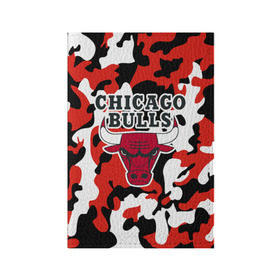 Обложка для паспорта матовая кожа с принтом CHICAGO BULLS Новогодний в Петрозаводске, натуральная матовая кожа | размер 19,3 х 13,7 см; прозрачные пластиковые крепления | Тематика изображения на принте: камуфляж | красный | чикаго буллс