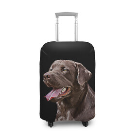Чехол для чемодана 3D с принтом Лабрадор_арт_2 в Петрозаводске, 86% полиэфир, 14% спандекс | двустороннее нанесение принта, прорези для ручек и колес | домашние животные | лабрадор | пес | песик | ретривер | собака | собачка