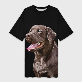 Платье-футболка 3D с принтом Лабрадор_арт_2 в Петрозаводске,  |  | домашние животные | лабрадор | пес | песик | ретривер | собака | собачка