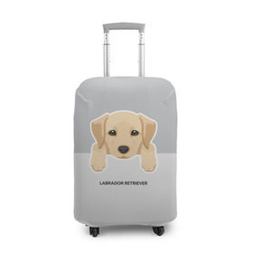 Чехол для чемодана 3D с принтом Лабрадор щенок в Петрозаводске, 86% полиэфир, 14% спандекс | двустороннее нанесение принта, прорези для ручек и колес | домашние животные | лабрадор | пес | песик | ретривер | собака | собачка