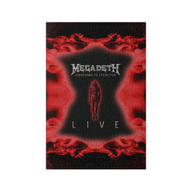 Обложка для паспорта матовая кожа с принтом Megadeth в Петрозаводске, натуральная матовая кожа | размер 19,3 х 13,7 см; прозрачные пластиковые крепления | 