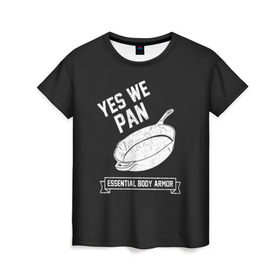 Женская футболка 3D с принтом Yes We Pan в Петрозаводске, 100% полиэфир ( синтетическое хлопкоподобное полотно) | прямой крой, круглый вырез горловины, длина до линии бедер | pan | protection