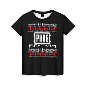 Женская футболка 3D с принтом Свитер PUBG в Петрозаводске, 100% полиэфир ( синтетическое хлопкоподобное полотно) | прямой крой, круглый вырез горловины, длина до линии бедер | playerunknowns battlegrounds | pubg
