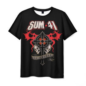 Мужская футболка 3D с принтом Sum 41 в Петрозаводске, 100% полиэфир | прямой крой, круглый вырез горловины, длина до линии бедер | Тематика изображения на принте: 1996 | 41 | punk | rock | sum | альтернатива | группа | дерик | канада | панк | рок | скейт | уибли