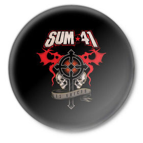 Значок с принтом Sum 41 в Петрозаводске,  металл | круглая форма, металлическая застежка в виде булавки | Тематика изображения на принте: 1996 | 41 | punk | rock | sum | альтернатива | группа | дерик | канада | панк | рок | скейт | уибли