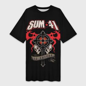Платье-футболка 3D с принтом Sum 41 в Петрозаводске,  |  | 1996 | 41 | punk | rock | sum | альтернатива | группа | дерик | канада | панк | рок | скейт | уибли