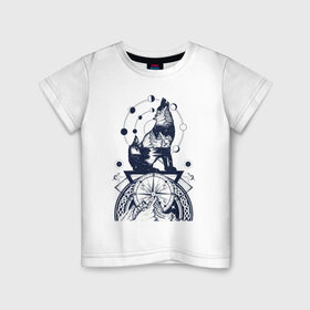 Детская футболка хлопок с принтом Сибирский хаски в Петрозаводске, 100% хлопок | круглый вырез горловины, полуприлегающий силуэт, длина до линии бедер | домашние животные | пес | песик | собака | собачка | хаски