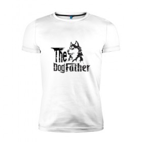 Мужская футболка премиум с принтом The DogFather в Петрозаводске, 92% хлопок, 8% лайкра | приталенный силуэт, круглый вырез ворота, длина до линии бедра, короткий рукав | Тематика изображения на принте: 