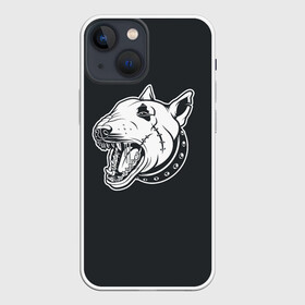 Чехол для iPhone 13 mini с принтом Опасный бультерьер в Петрозаводске,  |  | домашние животные | пес | собака