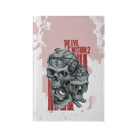 Обложка для паспорта матовая кожа с принтом THE EVIL WITHIN 2 в Петрозаводске, натуральная матовая кожа | размер 19,3 х 13,7 см; прозрачные пластиковые крепления | Тематика изображения на принте: skull | череп
