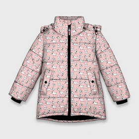 Зимняя куртка для девочек 3D с принтом Бультерьерчики в Петрозаводске, ткань верха — 100% полиэстер; подклад — 100% полиэстер, утеплитель — 100% полиэстер. | длина ниже бедра, удлиненная спинка, воротник стойка и отстегивающийся капюшон. Есть боковые карманы с листочкой на кнопках, утяжки по низу изделия и внутренний карман на молнии. 

Предусмотрены светоотражающий принт на спинке, радужный светоотражающий элемент на пуллере молнии и на резинке для утяжки. | Тематика изображения на принте: бультерьер | домашние животные | пес | песик | собака | собачка