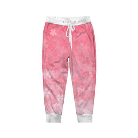 Детские брюки 3D с принтом Сакура в Петрозаводске, 100% полиэстер | манжеты по низу, эластичный пояс регулируется шнурком, по бокам два кармана без застежек, внутренняя часть кармана из мелкой сетки | japan | sakura | вишня | розовый | сакура | цветок | цветы | япония