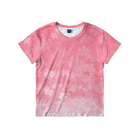 Детская футболка 3D с принтом Сакура в Петрозаводске, 100% гипоаллергенный полиэфир | прямой крой, круглый вырез горловины, длина до линии бедер, чуть спущенное плечо, ткань немного тянется | japan | sakura | вишня | розовый | сакура | цветок | цветы | япония