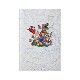 Обложка для паспорта матовая кожа с принтом Марио в Петрозаводске, натуральная матовая кожа | размер 19,3 х 13,7 см; прозрачные пластиковые крепления | mario | nintendo | игра | луиджи | марио | нинтендо