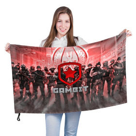 Флаг 3D с принтом GAMBIT CS GO в Петрозаводске, 100% полиэстер | плотность ткани — 95 г/м2, размер — 67 х 109 см. Принт наносится с одной стороны | 