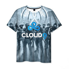 Мужская футболка 3D с принтом CLOUD 9 CS GO в Петрозаводске, 100% полиэфир | прямой крой, круглый вырез горловины, длина до линии бедер | cloud 9 | counter strike | cs go | esports | team | известные | киберспорт | мировые | спорт