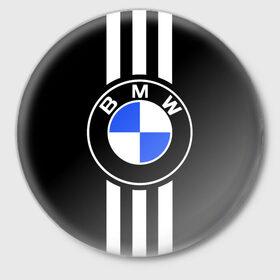 Значок с принтом BMW SPORTWEAR в Петрозаводске,  металл | круглая форма, металлическая застежка в виде булавки | bmw | автомобильные | бмв | машины
