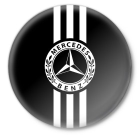 Значок с принтом MERCEDES BENZ в Петрозаводске,  металл | круглая форма, металлическая застежка в виде булавки | mercedes | автомобильные | машины | мерседес.mercedes benz