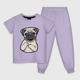 Детская пижама хлопок с принтом Злой мопс в Петрозаводске, 100% хлопок |  брюки и футболка прямого кроя, без карманов, на брюках мягкая резинка на поясе и по низу штанин
 | домашние животные | мопс | пес | песик | собака | собачка