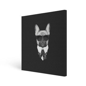 Холст квадратный с принтом Бульдог в черном в Петрозаводске, 100% ПВХ |  | Тематика изображения на принте: бульдог | домашние животные | пес | песик | собака | собачка | французский бульдог