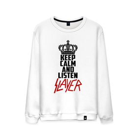 Мужской свитшот хлопок с принтом Keep calm and listen Slayer в Петрозаводске, 100% хлопок |  | 