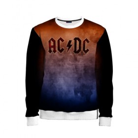 Детский свитшот 3D с принтом AC/DC в Петрозаводске, 100% полиэстер | свободная посадка, прямой крой, мягкая тканевая резинка на рукавах и понизу свитшота | ac dc | logo | metal | music | rock | лого | логотип | метал | музыка | рок