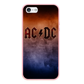 Чехол для iPhone 5/5S матовый с принтом AC DC в Петрозаводске, Силикон | Область печати: задняя сторона чехла, без боковых панелей | ac dc | logo | metal | music | rock | лого | логотип | метал | музыка | рок
