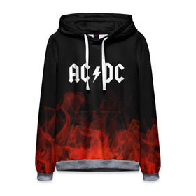 Мужская толстовка 3D с принтом AC/DC в Петрозаводске, 100% полиэстер | двухслойный капюшон со шнурком для регулировки, мягкие манжеты на рукавах и по низу толстовки, спереди карман-кенгуру с мягким внутренним слоем. | ac dc | logo | metal | music | rock | лого | логотип | метал | музыка | рок