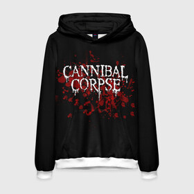 Мужская толстовка 3D с принтом Cannibal Corpse в Петрозаводске, 100% полиэстер | двухслойный капюшон со шнурком для регулировки, мягкие манжеты на рукавах и по низу толстовки, спереди карман-кенгуру с мягким внутренним слоем. | cannibal corpse | logo | metal | music | rock | лого | логотип | метал | музыка | рок