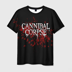 Мужская футболка 3D с принтом Cannibal Corpse в Петрозаводске, 100% полиэфир | прямой крой, круглый вырез горловины, длина до линии бедер | cannibal corpse | logo | metal | music | rock | лого | логотип | метал | музыка | рок