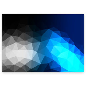 Поздравительная открытка с принтом Gray&Blue collection abstract в Петрозаводске, 100% бумага | плотность бумаги 280 г/м2, матовая, на обратной стороне линовка и место для марки
 | Тематика изображения на принте: abstraction | geometry | polygon | абстракция | геометрия | грань | краски | кубик | кубики | линии | мозаика | полигон | разноцветные | ребро | текстура | тени | узор