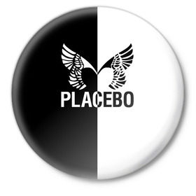 Значок с принтом Placebo в Петрозаводске,  металл | круглая форма, металлическая застежка в виде булавки | Тематика изображения на принте: placebo | альтернативный | инди | индирок | плацебо | рок